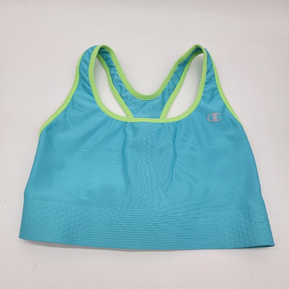 Champion Bra Sz S / P Small Petite Teal Compression Sports Bra‎ Racerback